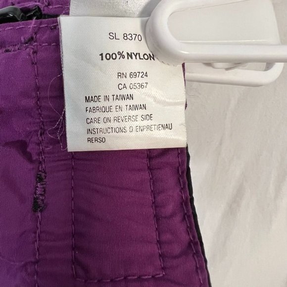 COLUMBIA Black Purple Reversible Ski Pants Snowboard SIDE ZIP Women Large - Picture 4 of 11